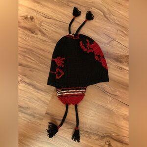 Polo by Ralph Lauren Black and Red Knit Hat